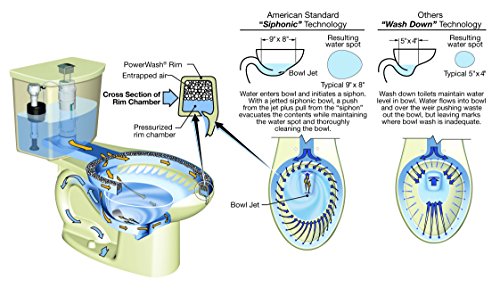 American Standard 2889518.020 H2Option Siphonic Dual Flush Normal Height Round Front Toilet with Liner, White, 2-Piece