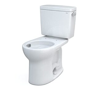 toto drake two-piece round 1.28 gpf universal height tornado flush toilet with cefiontect, cotton white - cst775cefrg#01