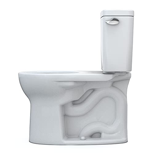 TOTO Drake Two-Piece Round 1.28 GPF Universal Height TORNADO FLUSH Toilet with CEFIONTECT, Cotton White - CST775CEFRG#01