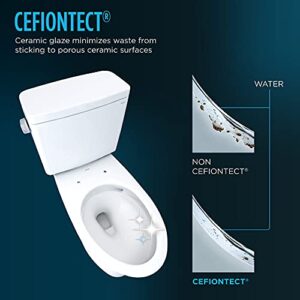 TOTO Drake Two-Piece Round 1.28 GPF Universal Height TORNADO FLUSH Toilet with CEFIONTECT, Cotton White - CST775CEFRG#01