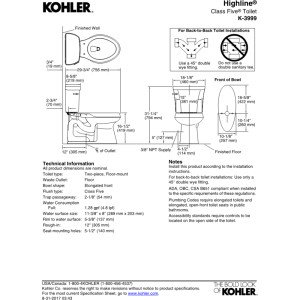 Kohler K-3999-7 Highline Comfort Height Toilet, Black