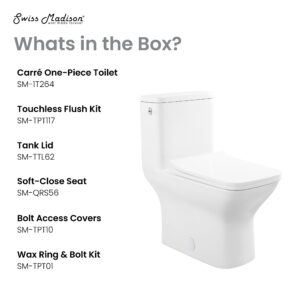 Carre One-Piece Square Toilet Dual-Flush 1.1/1.6 gpf, Touchless