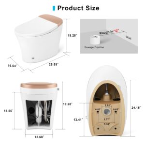 Smart Toilet Bidet Toilet Foot Sensor Flush Heated Seat Multi Function Remote Control Soft Closing Seat Smart Bidet Automatic Flushing