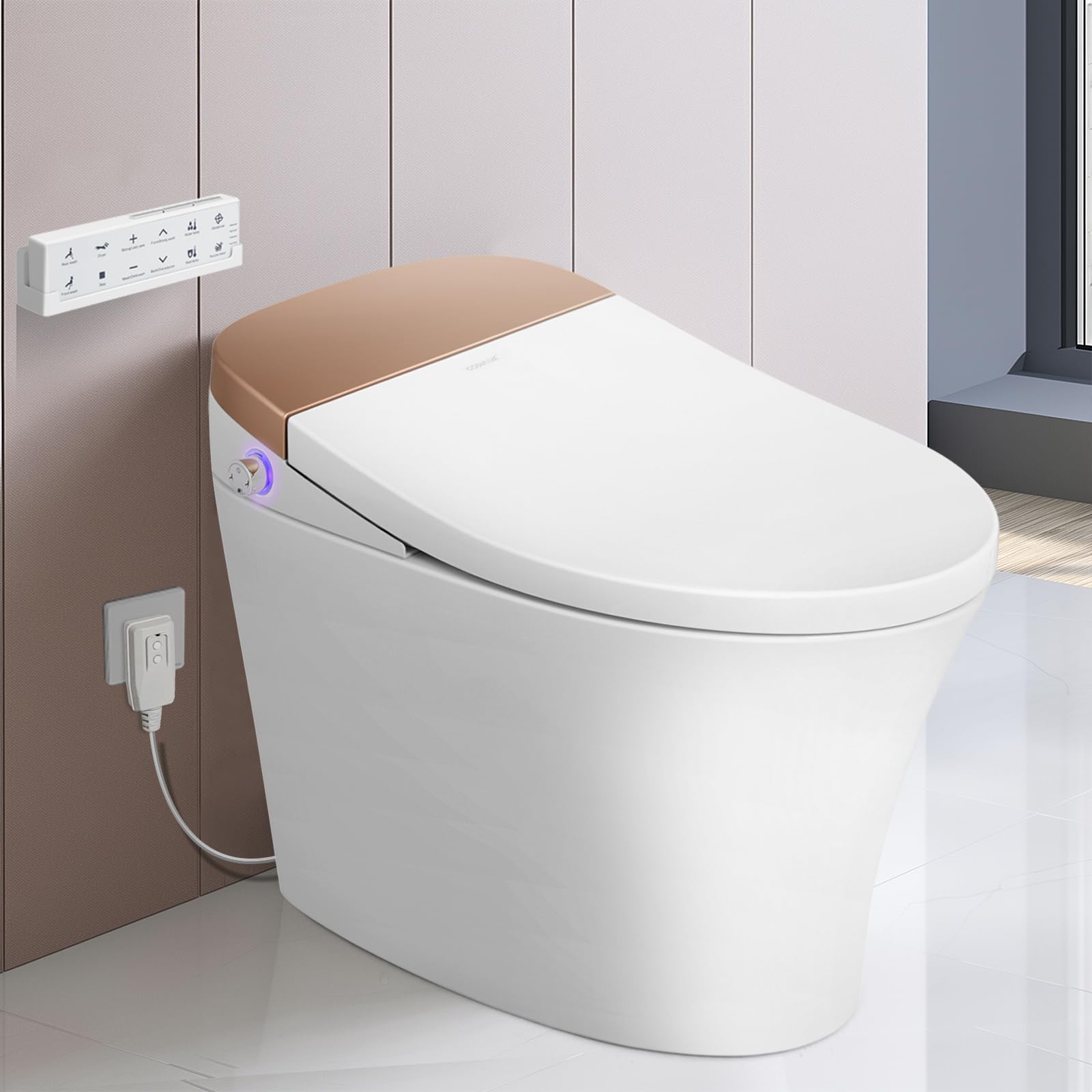 Smart Toilet Bidet Toilet Foot Sensor Flush Heated Seat Multi Function Remote Control Soft Closing Seat Smart Bidet Automatic Flushing