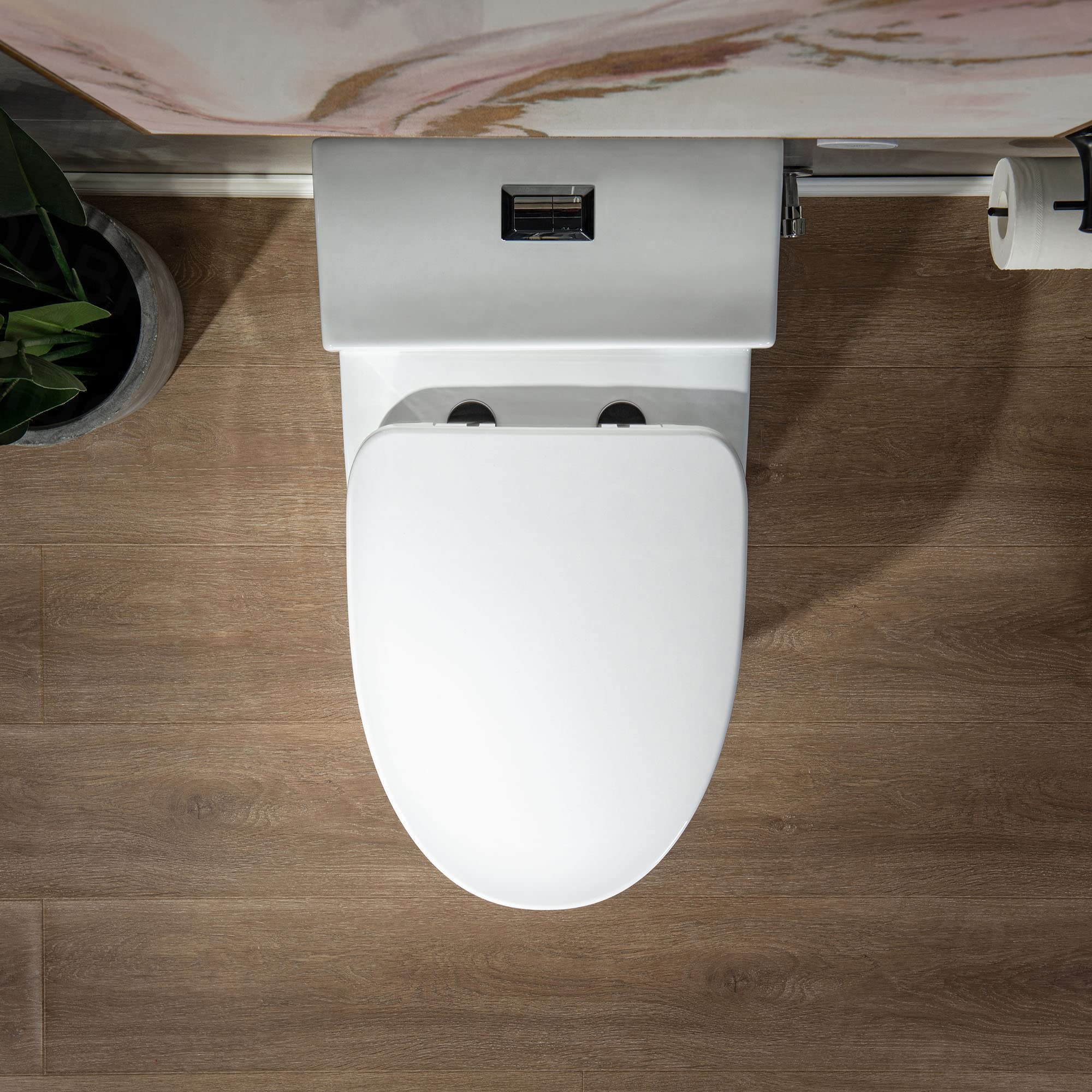 WOODBRIDGE T-0018/B-0735 Dual Flush Elongated One Piece Soft Closing Seat, Comfort Height, White T-0018/B0735, Modern Toilet