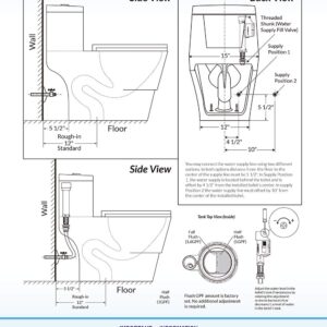 WOODBRIDGE T-0018/B-0735 Dual Flush Elongated One Piece Soft Closing Seat, Comfort Height, White T-0018/B0735, Modern Toilet