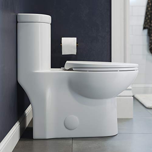 Swiss Madison Well Made Forever SM-1T205 Sublime One Piece Elongated Toilet Dual Flush 0.8/1.28 gpf, Glossy White