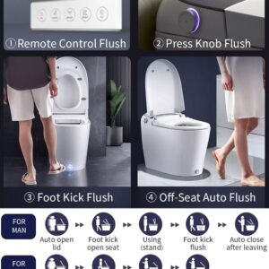 EPLO DP7 Smart Toilet with Bidet Built in,Auto Open/Close,Heated Seat,Automatic Flush Bidet Toilet,Night Light,Elongated Japanese Toilets for Bathroom