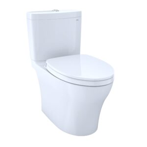 aquia iv 2-piece 0.9/1.28 gpf dual flush elongated standard height toilet with in cotton white, softclose seat included