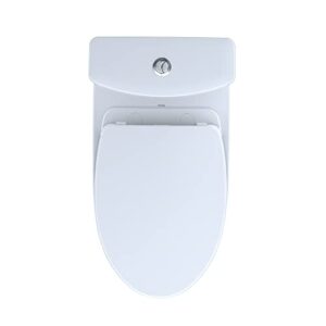 Aquia IV 2-Piece 0.9/1.28 GPF Dual Flush Elongated Standard Height Toilet with in Cotton White, SoftClose Seat Included