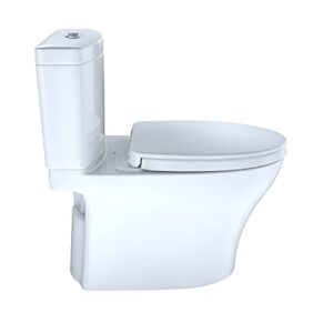 Aquia IV 2-Piece 0.9/1.28 GPF Dual Flush Elongated Standard Height Toilet with in Cotton White, SoftClose Seat Included