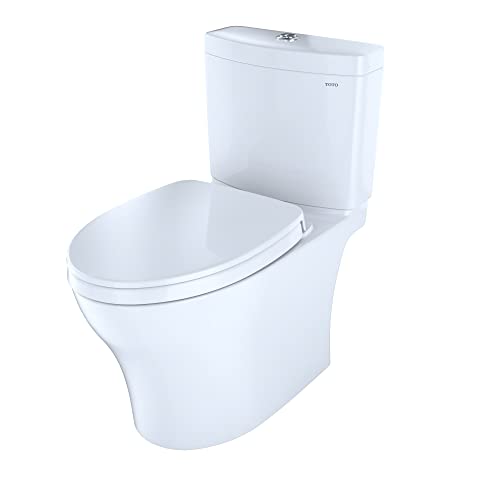 Aquia IV 2-Piece 0.9/1.28 GPF Dual Flush Elongated Standard Height Toilet with in Cotton White, SoftClose Seat Included