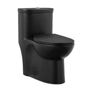 swiss madison sm-1t205mb sublime one piece elongated toilet dual flush, matte black