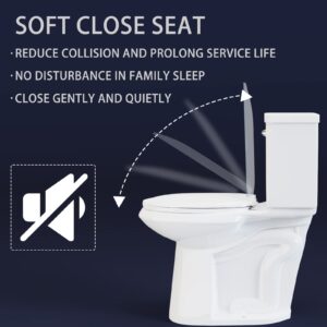 17.1” High Toilets Elongated Tall Toilet with S-trap, 12” Rough in Bathroom Toilet & 1.28 GPF Single Flush Water Tank Perfect For Seniors, Disabled & Tall Person