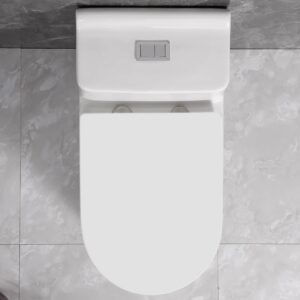 SouNor SN1080 One Piece Toilet 3-in Dual Flush 1.1/1.6 GPF Chair Right Seat Height Comfort Elongated U Shaped Bowl Soft Close UF Seat,White 12" Rough in