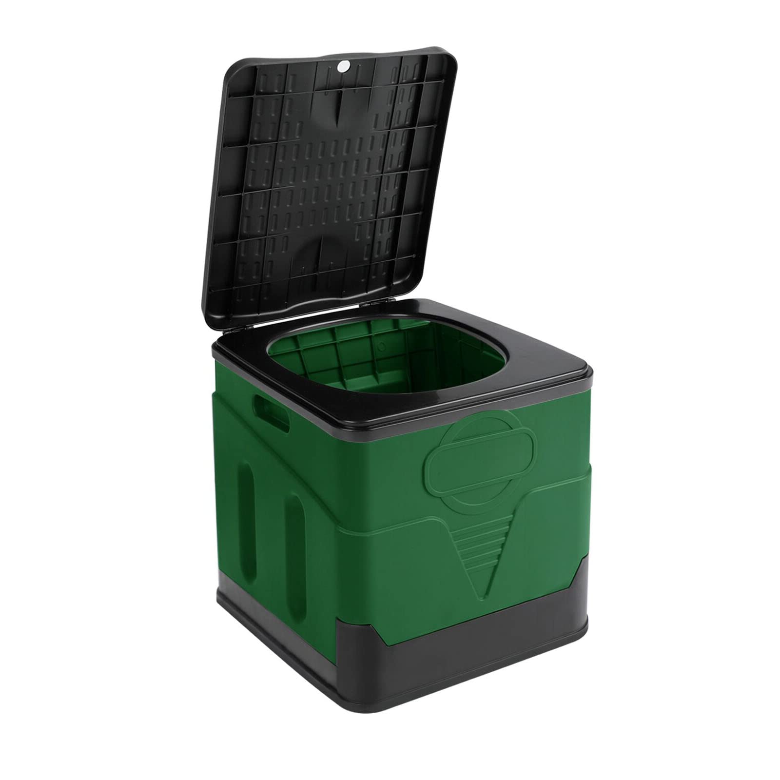 Portable toilet, portable folding toilet, folding toilet with cover, outdoor travel toilet, camping travel toilet (Green)