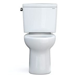 TOTO Drake Two-Piece Round 1.28 GPF Universal Height TORNADO FLUSH Toilet with CEFIONTECT, Cotton White - CST775CEFG#01