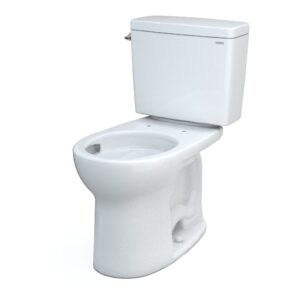 TOTO Drake Two-Piece Round 1.28 GPF Universal Height TORNADO FLUSH Toilet with CEFIONTECT, Cotton White - CST775CEFG#01