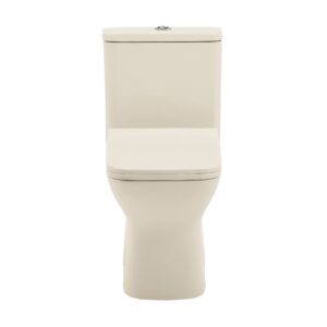 Swiss Madison SM-1T256 Carre One-Piece Toilet, Square Toilet, Dual-Flush Toilet 1.1/1.6 gpf, Modern Toilet, Toilets for Bathrooms on Bisque