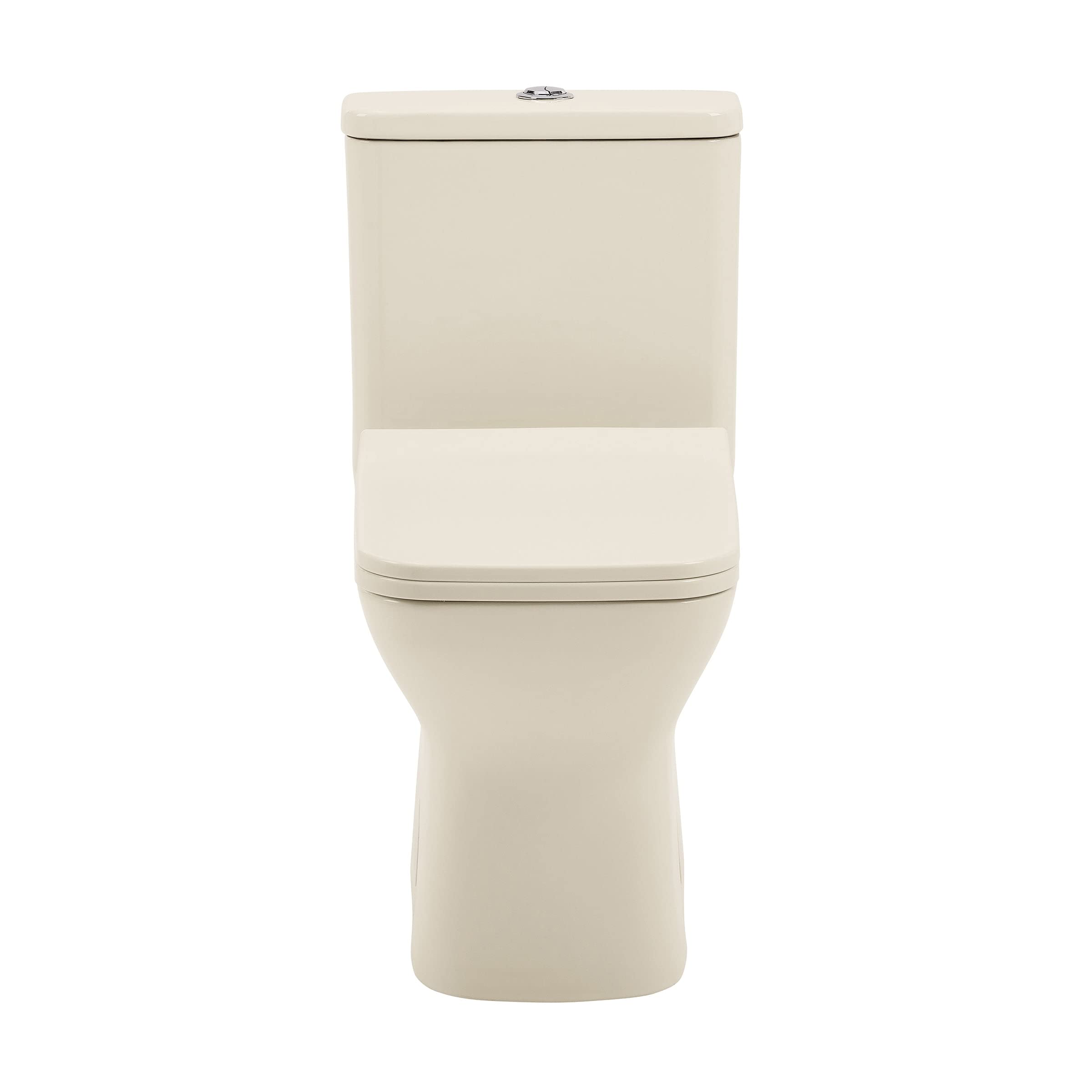 Swiss Madison SM-1T256 Carre One-Piece Toilet, Square Toilet, Dual-Flush Toilet 1.1/1.6 gpf, Modern Toilet, Toilets for Bathrooms on Bisque