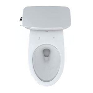 TOTO Drake Two-Piece Elongated 1.6 GPF Universal Height TORNADO FLUSH Toilet with CEFIONTECT and 10 Inch Rough-In, Cotton White - CST776CEFRG.10#01