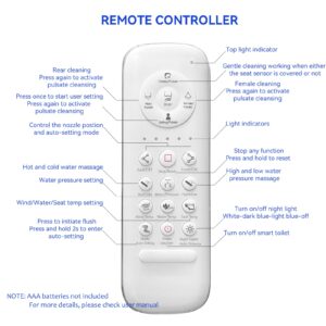 Smart Toilet with Bidet Built in, Bidet Toilet with Heated Seat, Automatic Flush, Dryer, Night Light, Digital Display