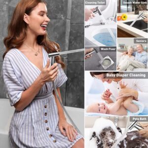 Bidet Sprayer for Toilet,Handheld Bidet Spraye,Cloth Diaper Sprayer Water Kit,Bathroom Hand Held Bidet Shower for Self Cleaning,Stainless Steel and Easy to Install