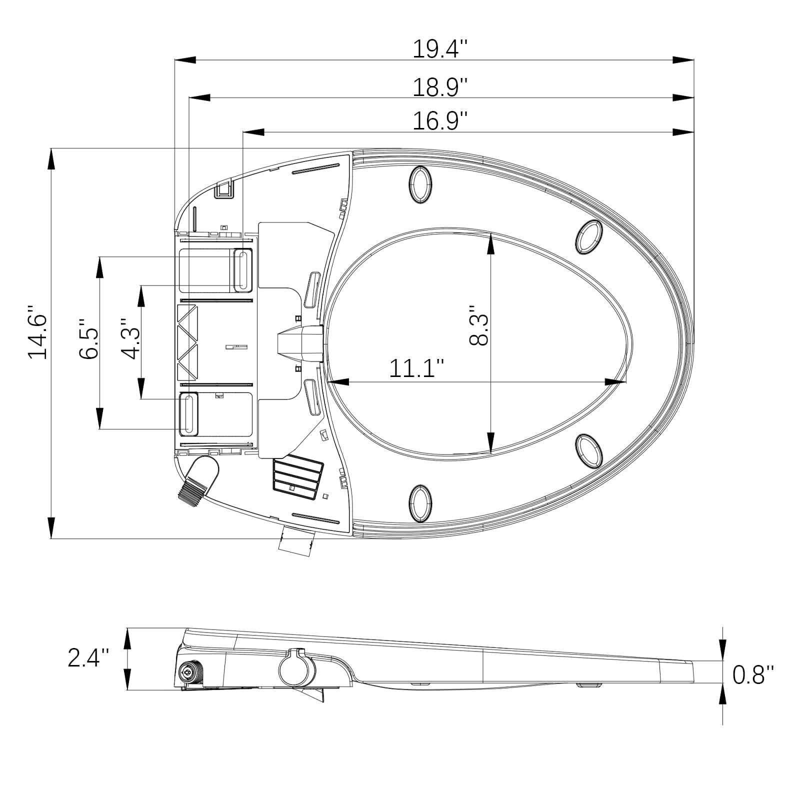 Bidet Toilet Seat, Premium Non-Electric Elongated Bidet Toilet Seats with Dual Nozzle, Easy to Install and Use, Perfect for Personal Hygiene and Comfort(Fits Elongated Toilets, White)