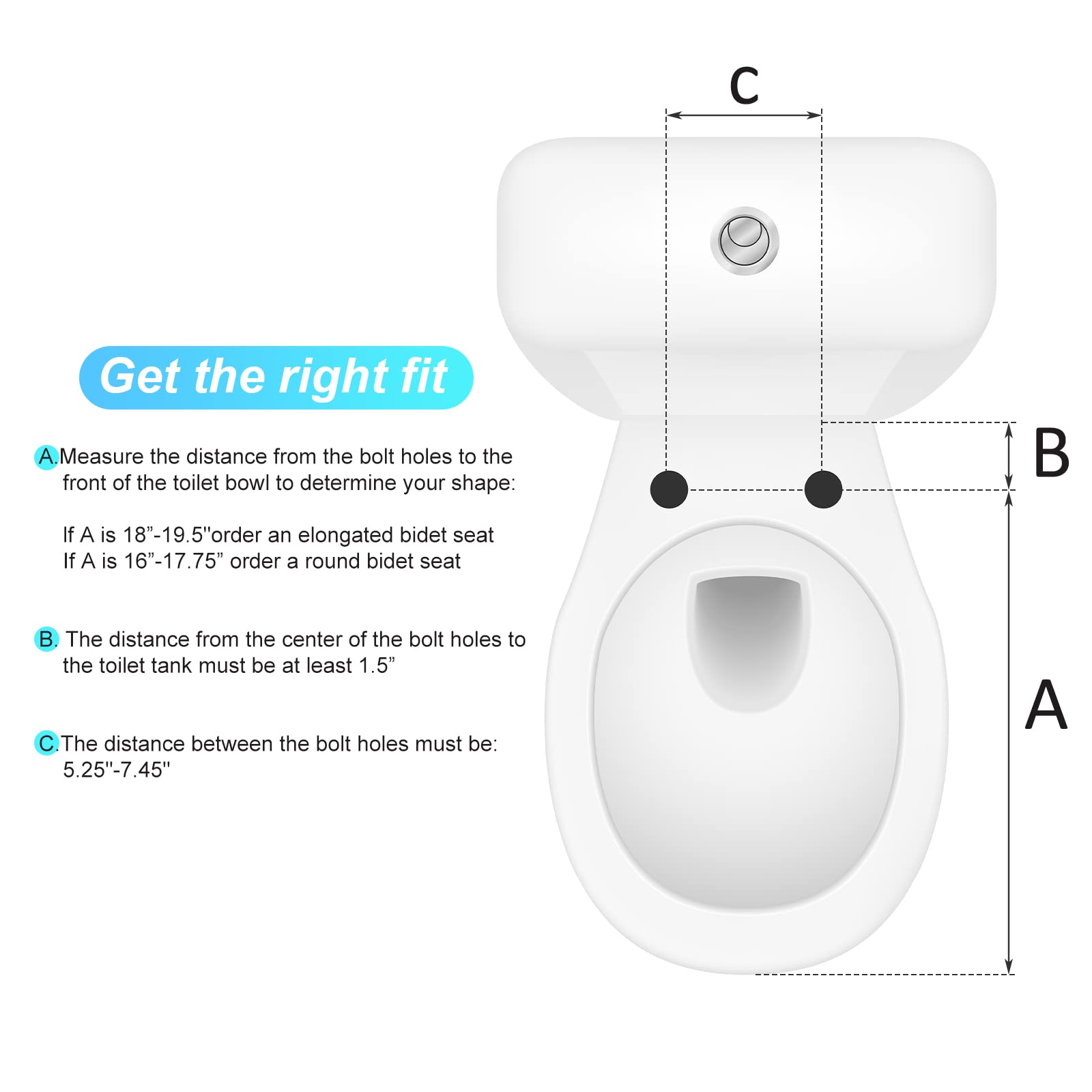 Bidet Toilet Seat, Premium Non-Electric Elongated Bidet Toilet Seats with Dual Nozzle, Easy to Install and Use, Perfect for Personal Hygiene and Comfort(Fits Elongated Toilets, White)