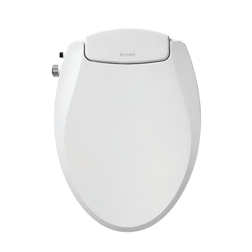 Brondell Bidet Toilet Seat Non-Electric Swash Seat, Fits Round Toilets, White – Dual Nozzle System, Ambient Water Temperature – Bidet with Easy Installation