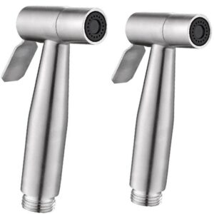 2 Pieces Bidet Toilet Sprayer Head Stainless Steel Handheld Bidet Sprayer Cloth Bathroom Diaper Sprayer for Kitchen and Toilet Cleaning (Bidet Sprayer Head)…