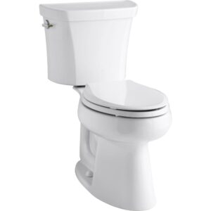 KOHLER 3989-0 Highline Two-Piece Comfort Height Toilet with Dual-Flush and Elongated Bowl, White