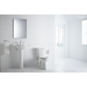 KOHLER 3989-0 Highline Two-Piece Comfort Height Toilet with Dual-Flush and Elongated Bowl, White