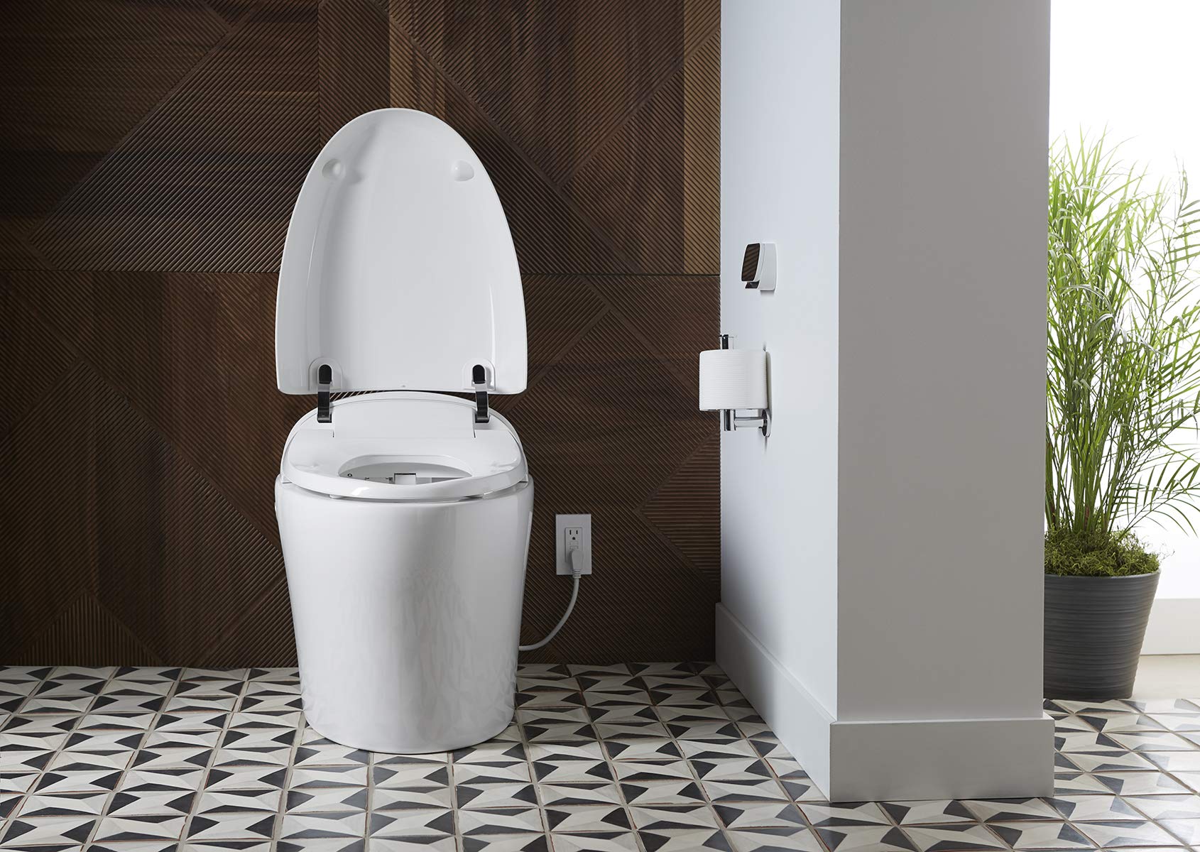 KOHLER 77780-0 Karing Smart Toilet with Auto Open & Close, One-Piece Elongated Intelligent Bidet Toilet with Heated Seat, 1.08 GPF, White