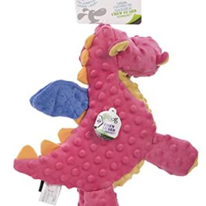 goDog Bubble Plush Dragons Squeaky Dog Toy, Chew Guard Technology - Coral, Large