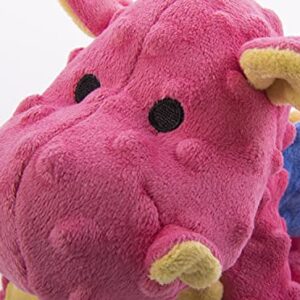 goDog Bubble Plush Dragons Squeaky Dog Toy, Chew Guard Technology - Coral, Large