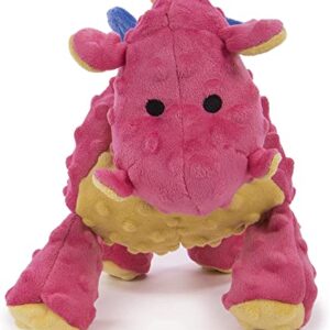 goDog Bubble Plush Dragons Squeaky Dog Toy, Chew Guard Technology - Coral, Large