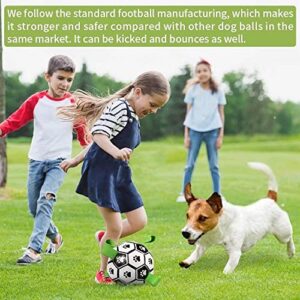 QDAN Dog Toys Soccer Ball with Straps, Interactive Dog Toys for Tug of War, Puppy Birthday Gifts, Dog Tug Toy, Dog Water Toy, Durable Dog Balls World Cup for Small & Medium Dogs（6 Inch）