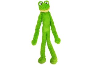 multipet swingin slevin xxl oversized 27-inch green frog plush dog toy, large breeds