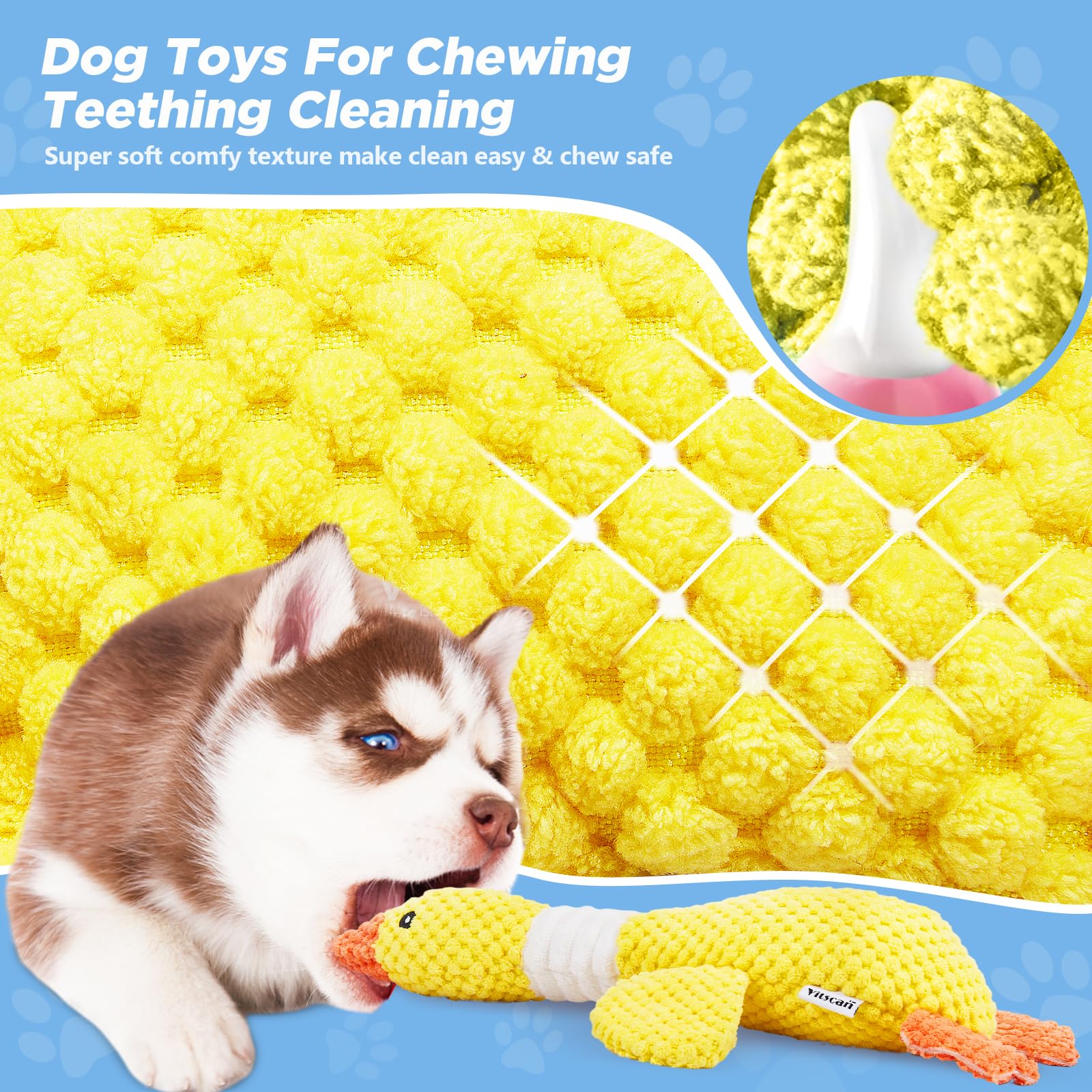 Vitscan Durable Dog Toys for Aggressive Chewers Large Breed/Dog Chew Toy/Indestructible Tough Squeaky Dog Toys/Interactive Dog Toys for Large Dogs/Plush Puppy Toys/Puppy Chew Toys for Teething