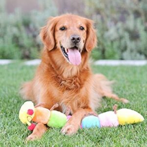 ZippyPaws - Colorful Caterpillar Dog Toy, Rainbow Dog Toy with Squeakers, Plush Dog Toys for Aggressive Chewers, Summer Dog Toys, Rainbow Dog Pride Accessories