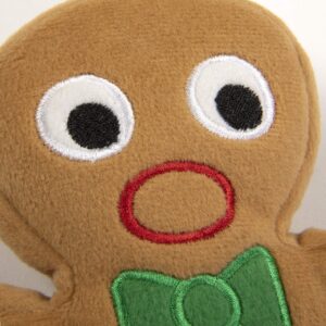 goDog Christmas Gingerbread Man Squeaky Plush Dog Toy, Chew Guard Technology - Brown, Large