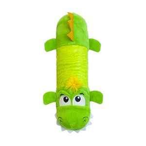 petstages stuffing-free big squeak gator plush dog toy, medium