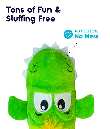 Petstages Stuffing-Free Big Squeak Gator Plush Dog Toy, Medium