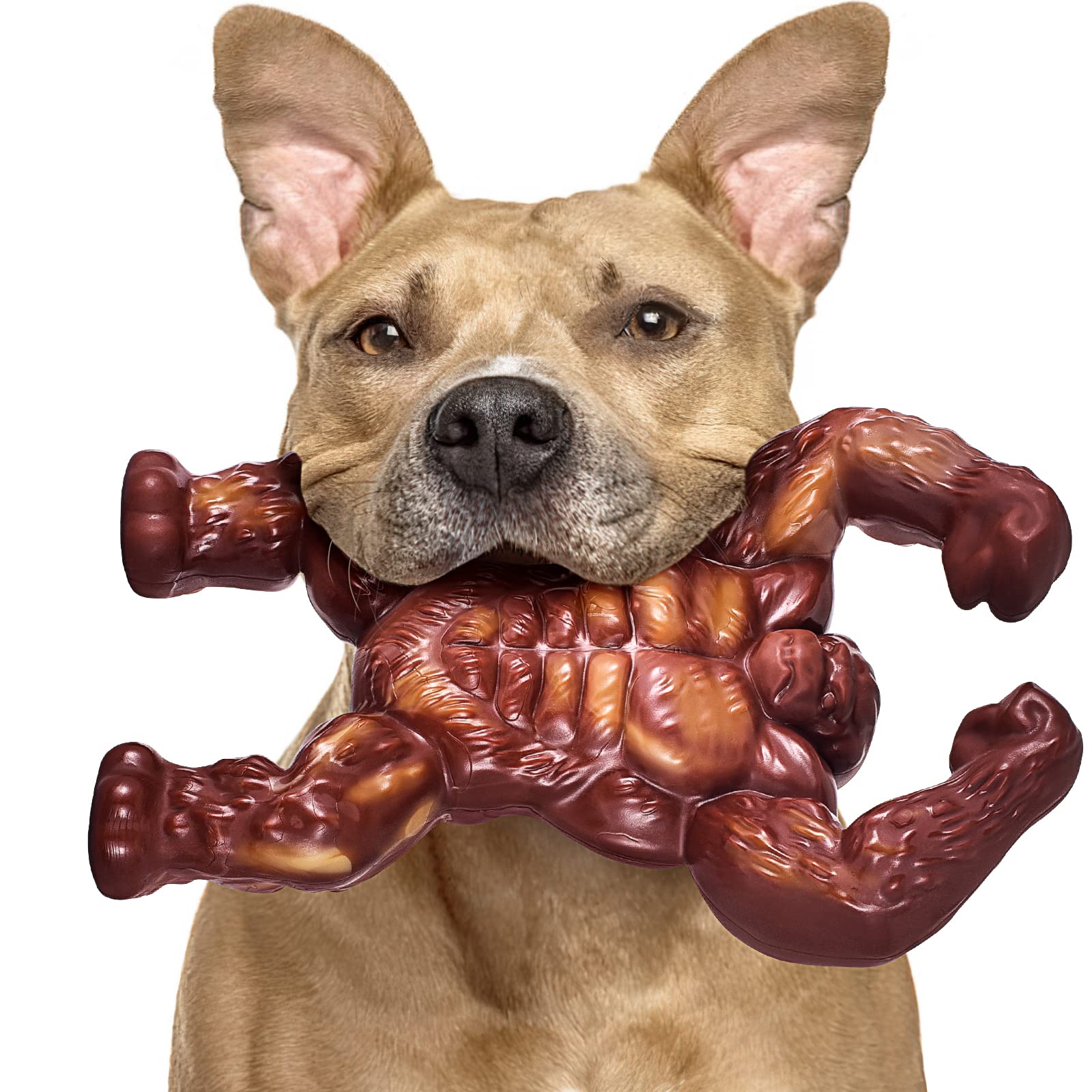 PETSTA Indestructible Dog Toys for Aggressive Chewers, Extreme Tough Dog Toys for Large Dogs, Real Beef Flavored, Dog Bone for Medium/Large Dogs Breed, Gifts for Dogs