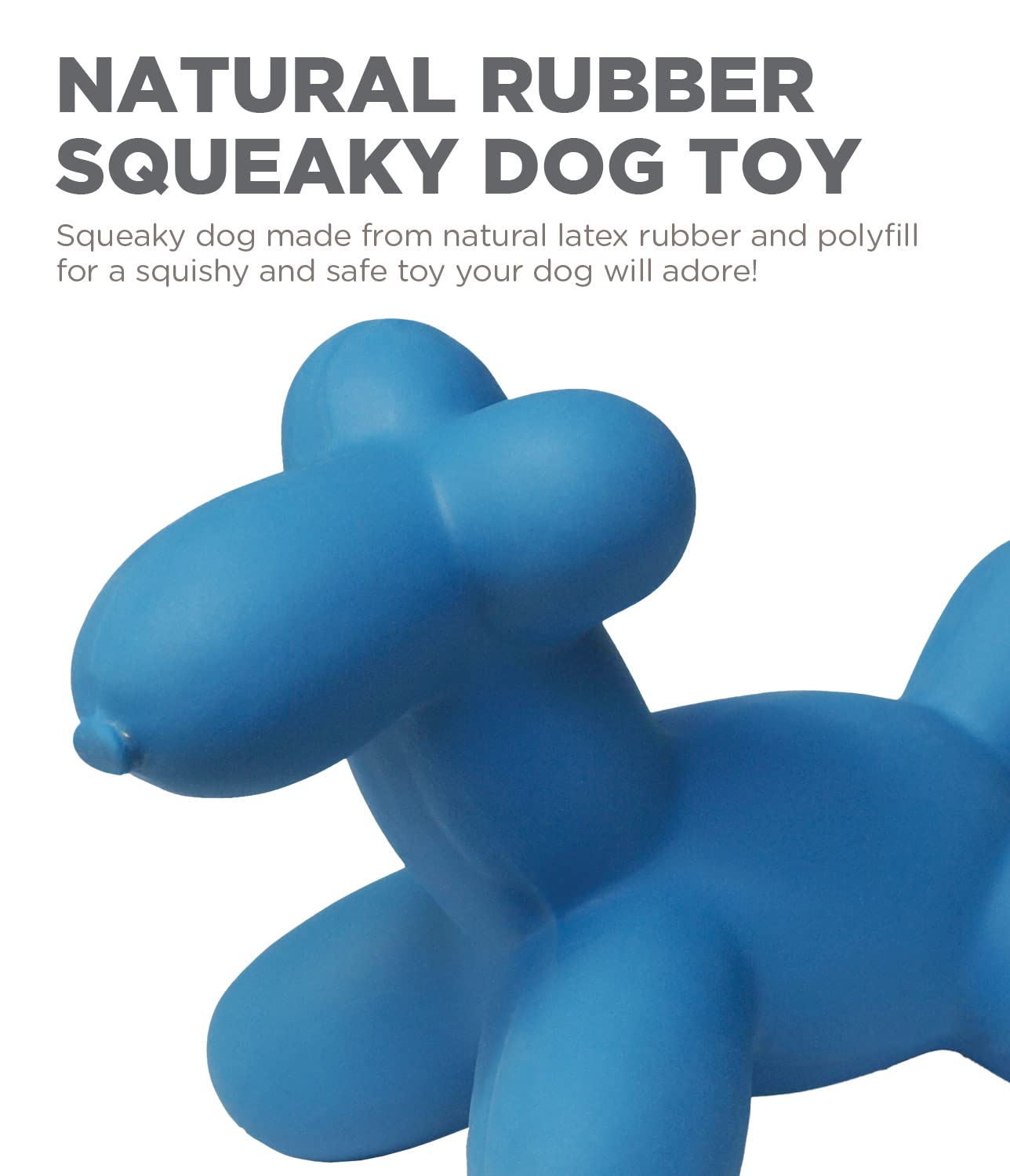 Outward Hound Latex Blue Rubber Balloon Dog Squeaky Dog Toy, XS