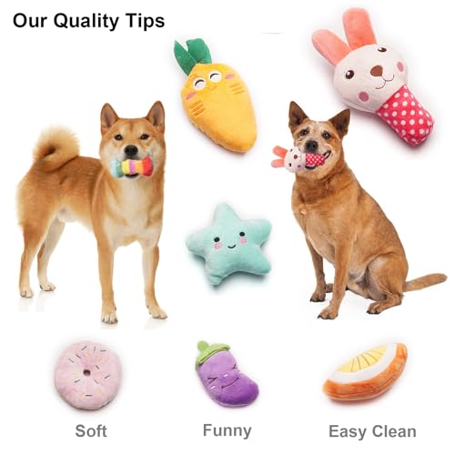 SZKOKUHO 9 Pack Small Dogs Puppy Squeaky Dog Toys,Cute Variety Colors Designs to Bite Anytime, for Small Dogs