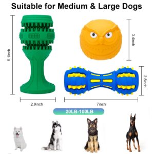 Enido Dog Chew Toys for Aggressive Chewers, 3 Pack Tough Dog Toys, Indestructible Dog Toys - Perfect for Medium & Large Breeds