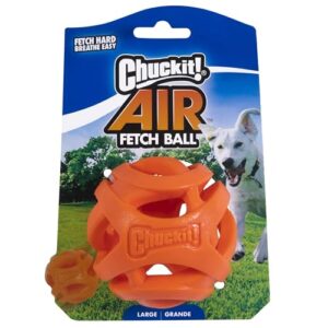 chuckit air fetch ball dog toy, large (3 inch diameter), for dogs 60-100 lbs