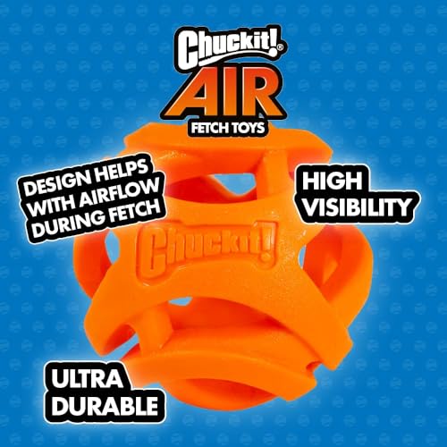 Chuckit Air Fetch Ball Dog Toy, Large (3 Inch Diameter), for dogs 60-100 lbs